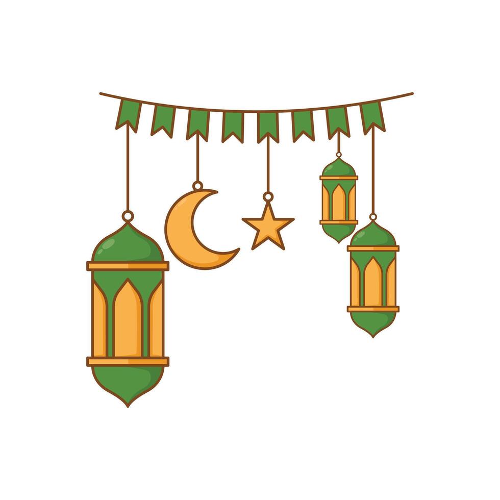 ramadan lantern lamp islamic design template vector