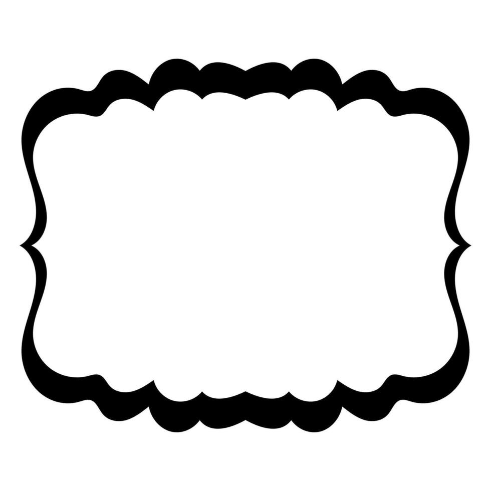 Black line drawing of a decorative ornate frame vector