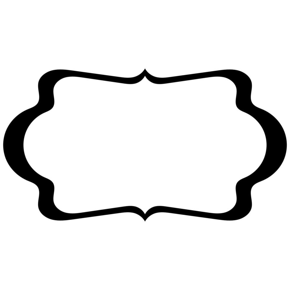 Curved line drawing decorative frame with wavy design, Arabic frame vector