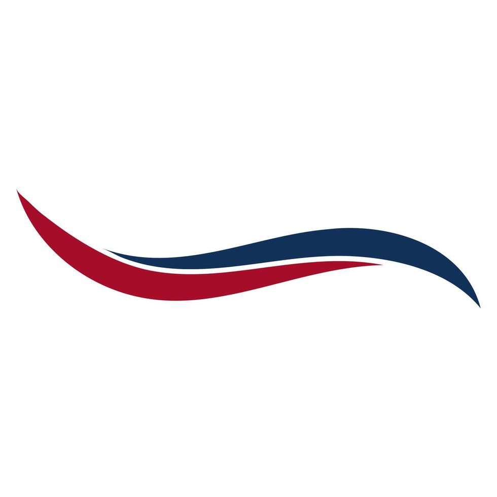 Abstract wave logo design, featuring red and blue wavy line vector