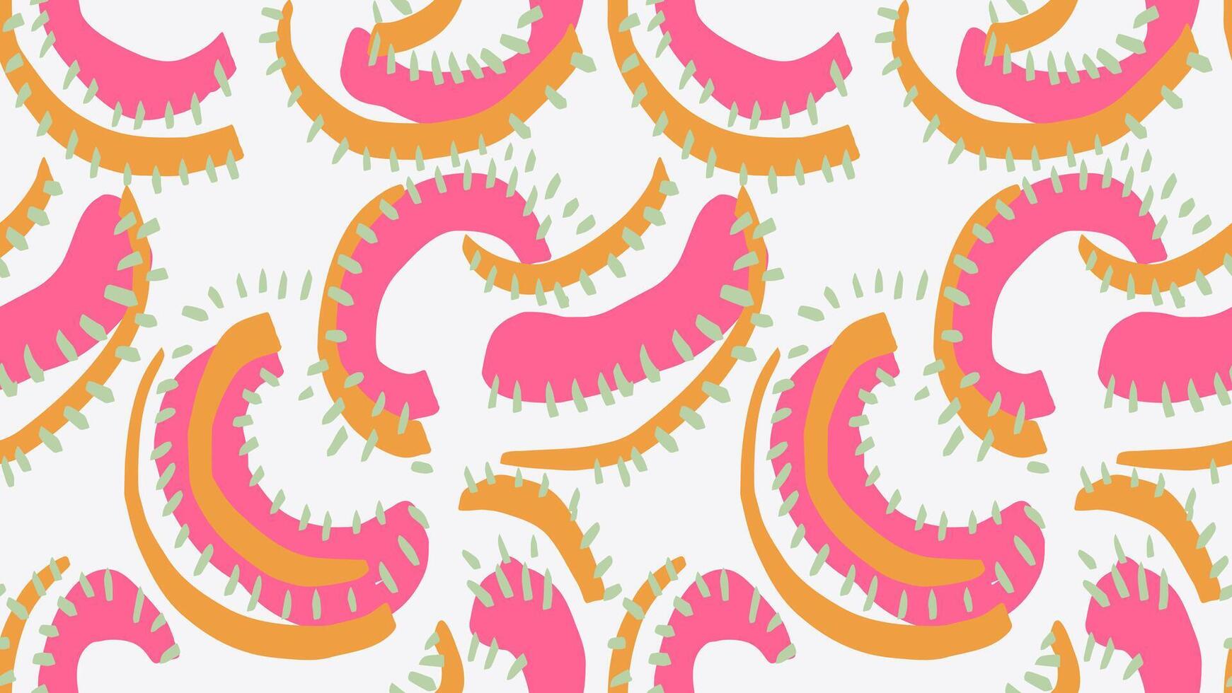 Abstract organic shapes seamless pattern. hand drawn sketch unique irregular forms. Colorful plain background ornament. Contemporary minimalist print vector
