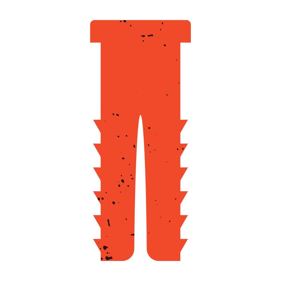 Stylized red dowel. Construction fastener. vector