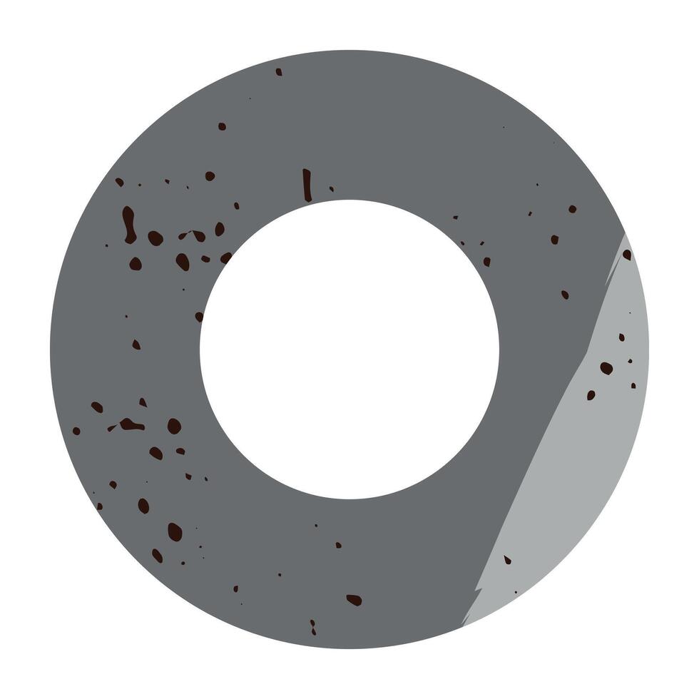 Metal washer. metal ring gasket. vector