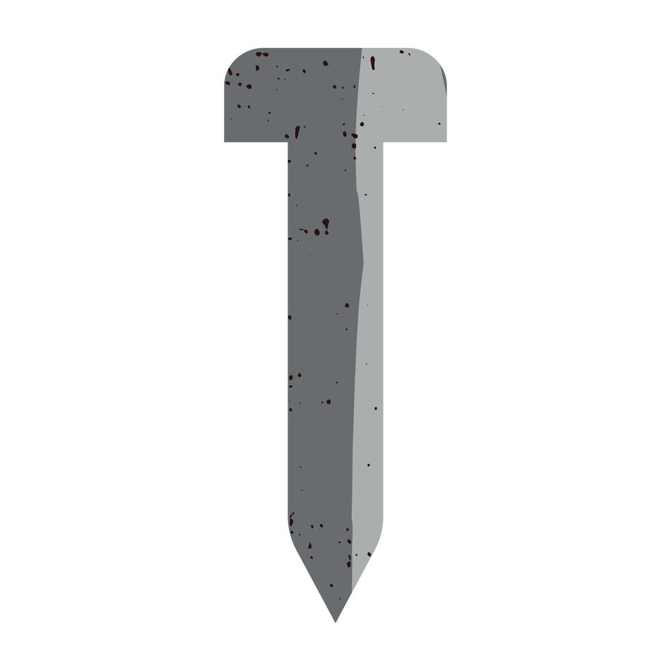 Illustration of a metal nail. vector