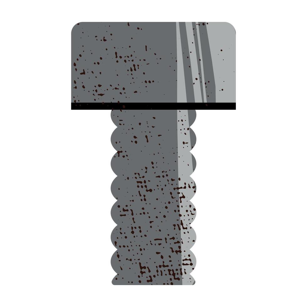 Illustration of a metal screw. Construction fastener. vector