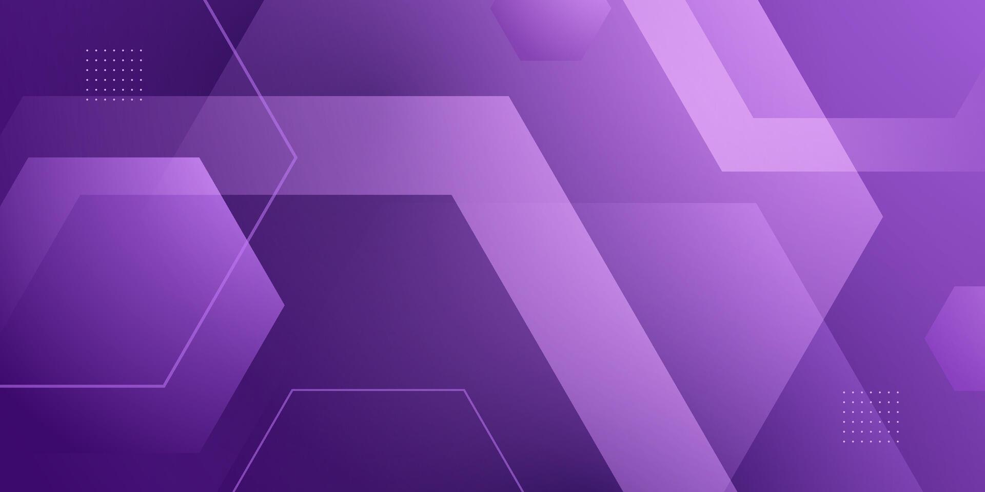 Abstract hexagon banner purple 3D background with simple geometric shapes pattern design. vector