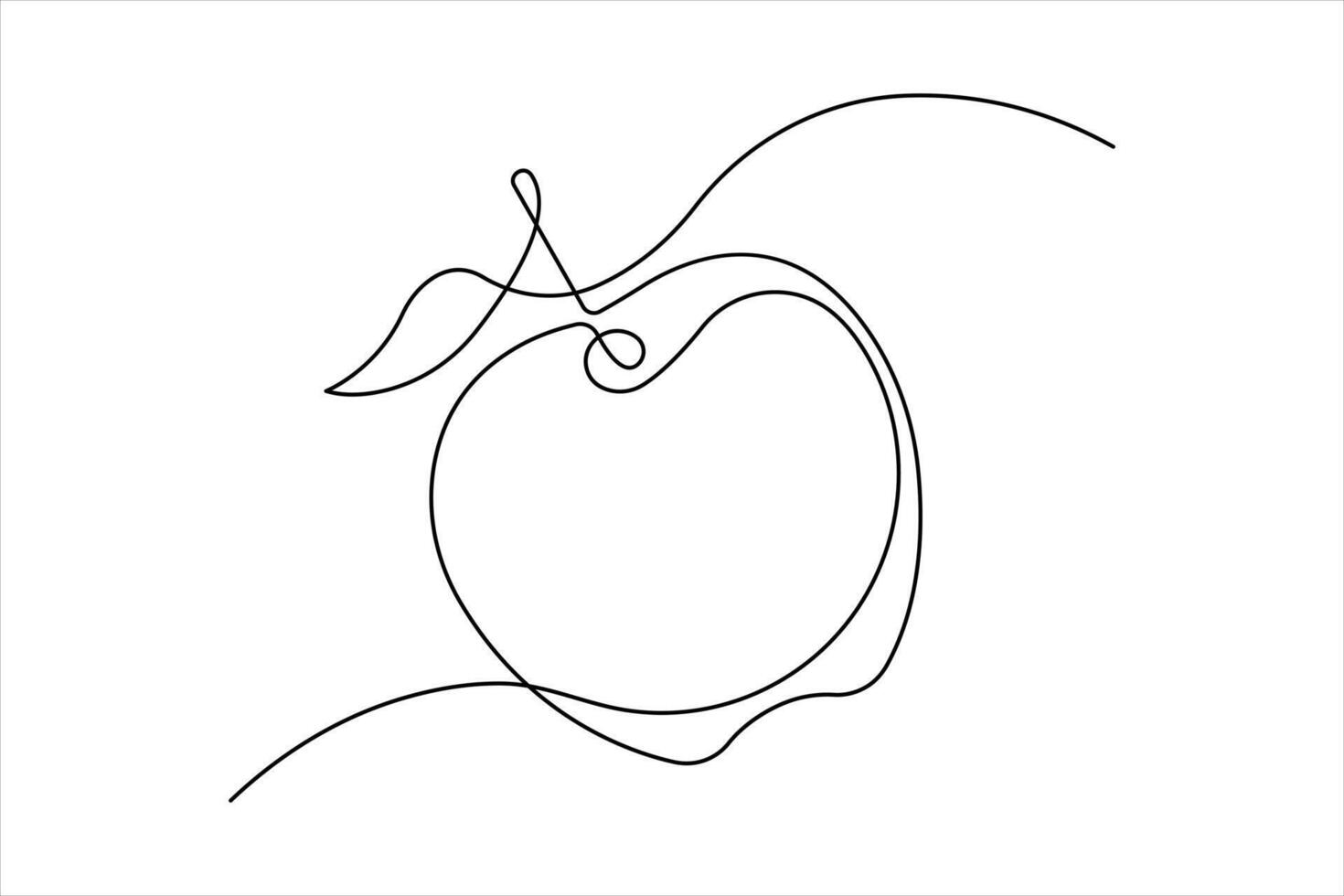 Continuous one line drawing of apple fruit design illustration vector