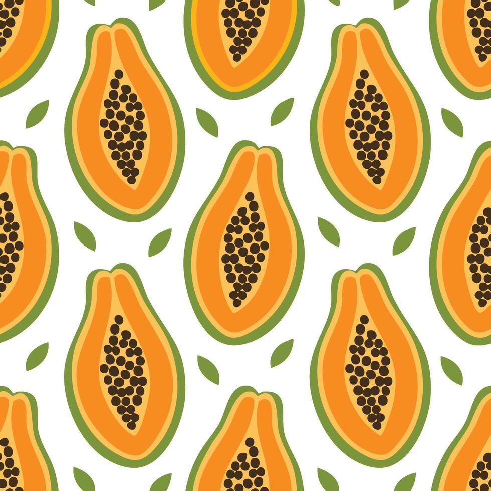 papaya seamless pattern vector