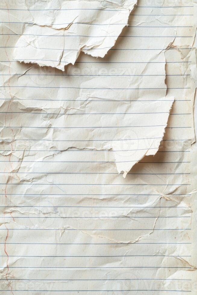 Torn Notebook Paper Composition for Educational and Casual Branding Designs photo