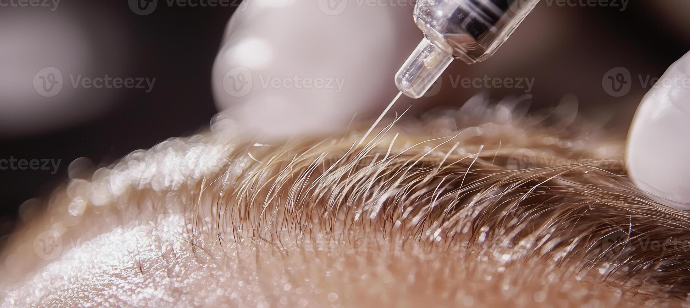 Hair Implant Procedure. Precision in Follicle Placement for Scalp Restoration in Clinical Environment photo