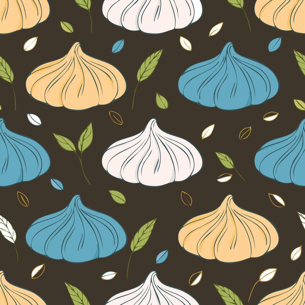 hand drawn dumpling pattern vector