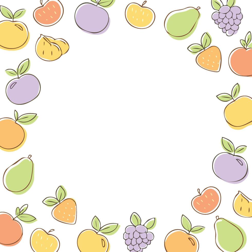 cute fruits pattern with copy space vector