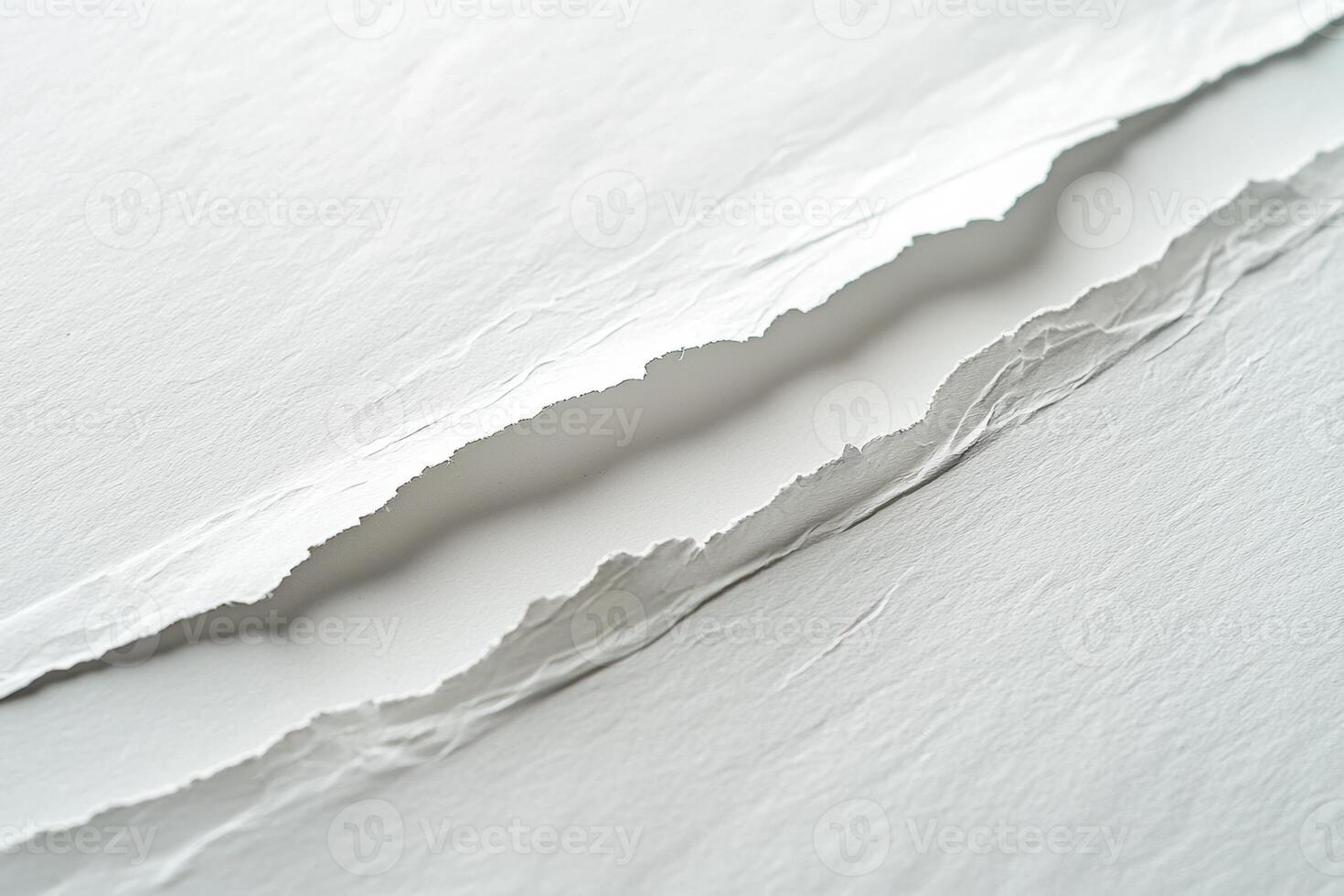 Close-Up Texture of Torn Paper Showing Detailed Fibers and Authentic Textured Effect photo