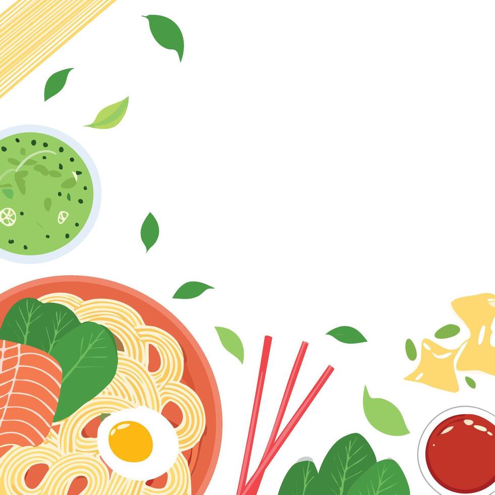 copy space illustration of ramen vector