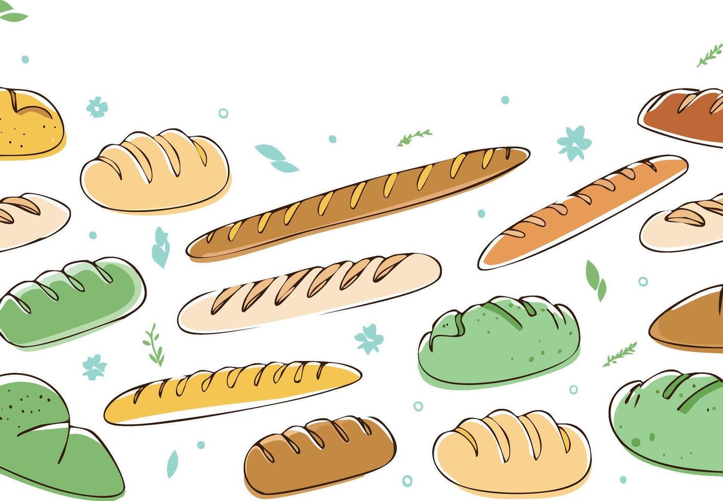 breads seamless pattern vector
