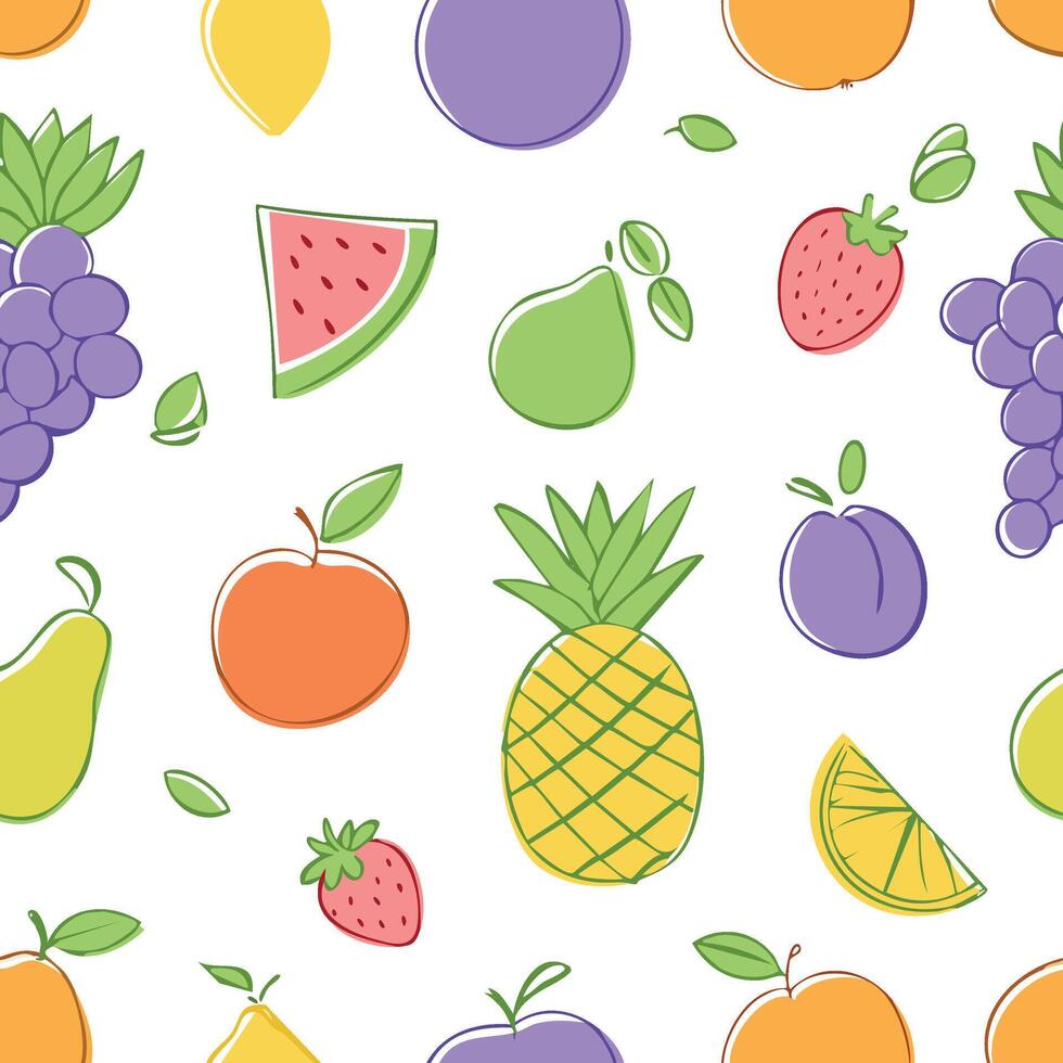 various fruits seamless pattern vector