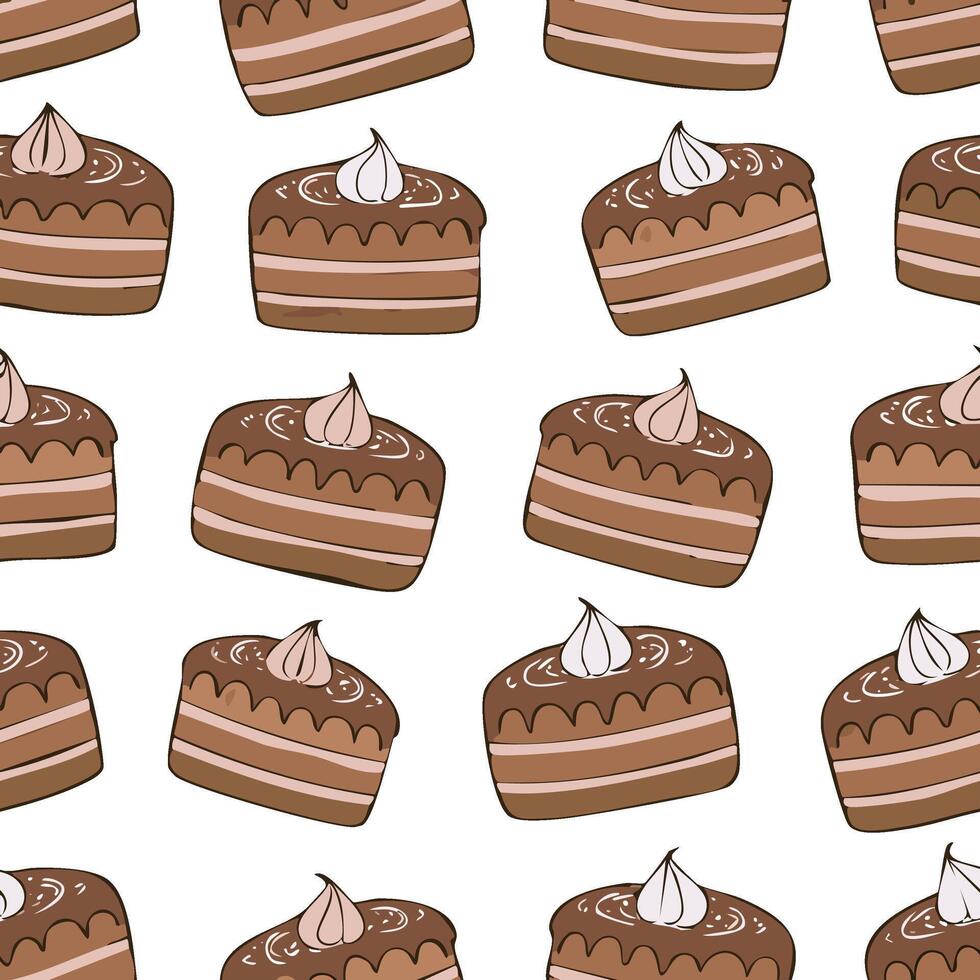 chocolate pastry cakes pattern vector