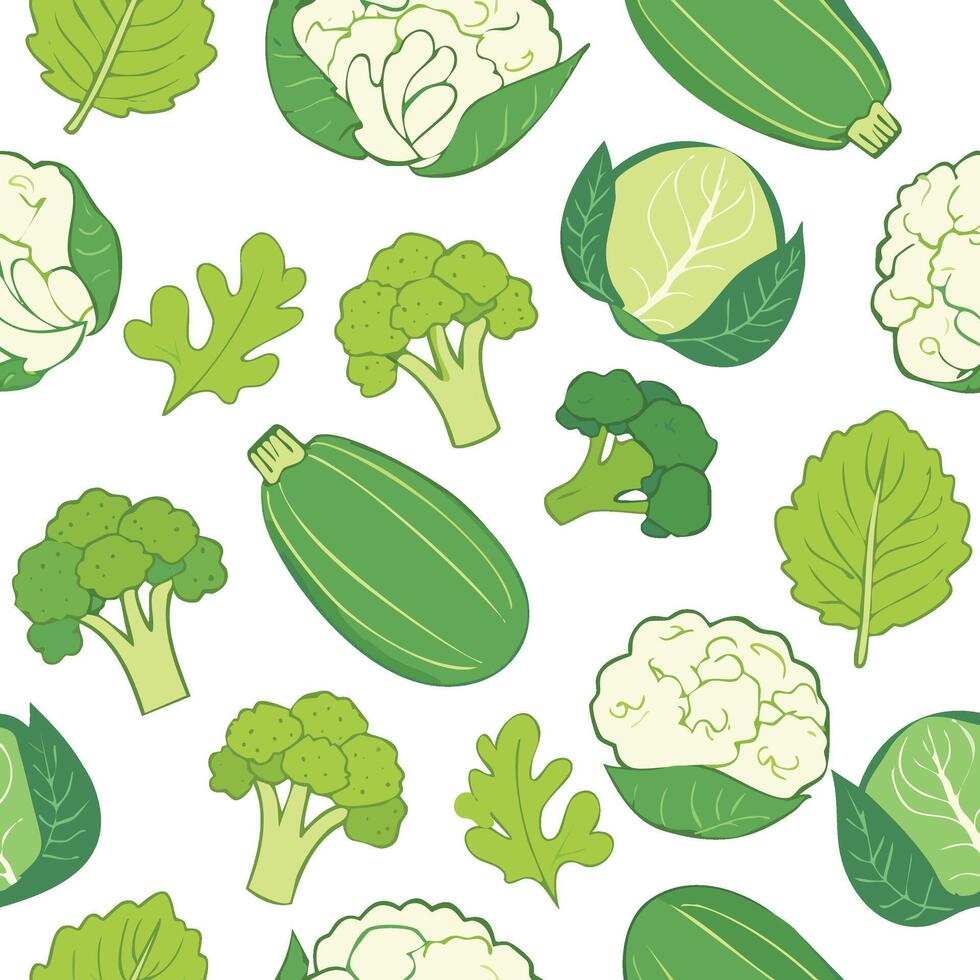 leafy green vegetables seamless pattern vector