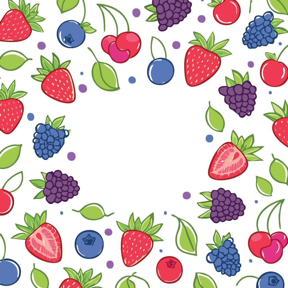 berries pattern with copy space vector