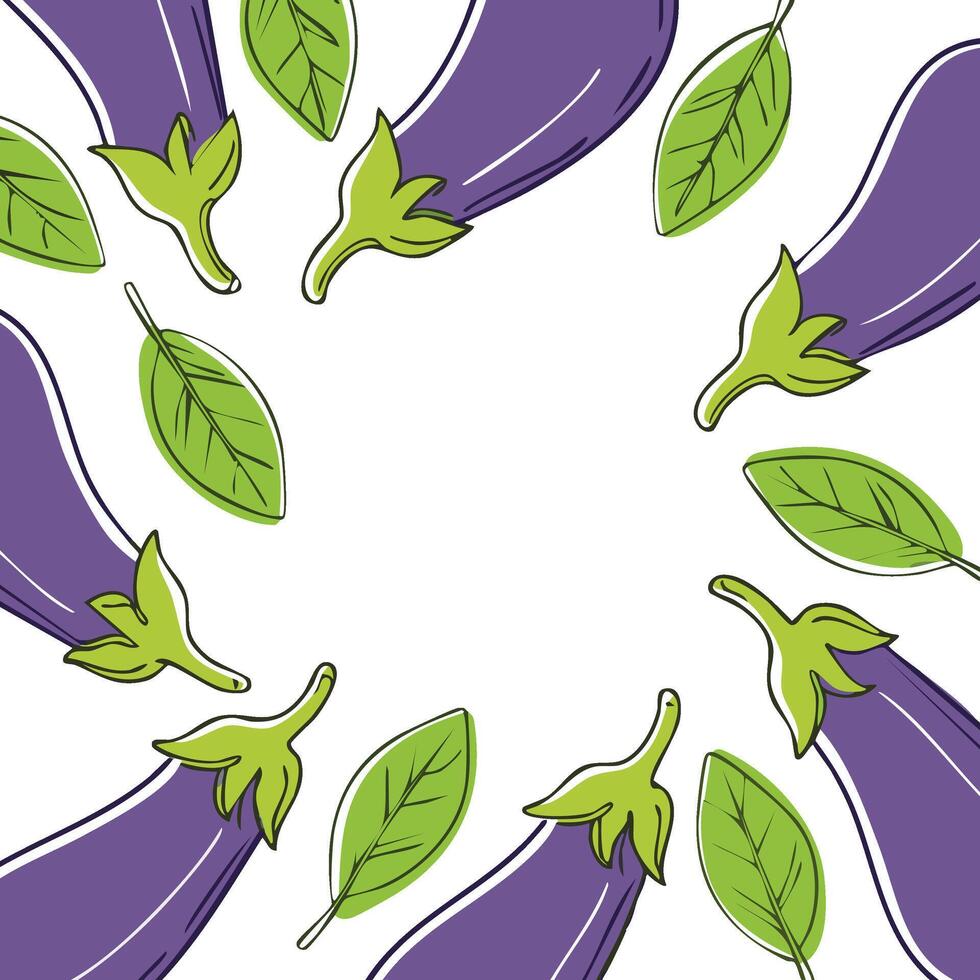 eggplant pattern with copy space vector