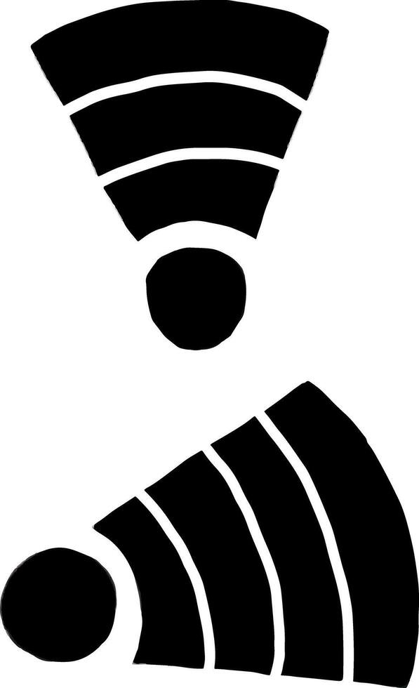 a black and white image of two wifi symbols vector
