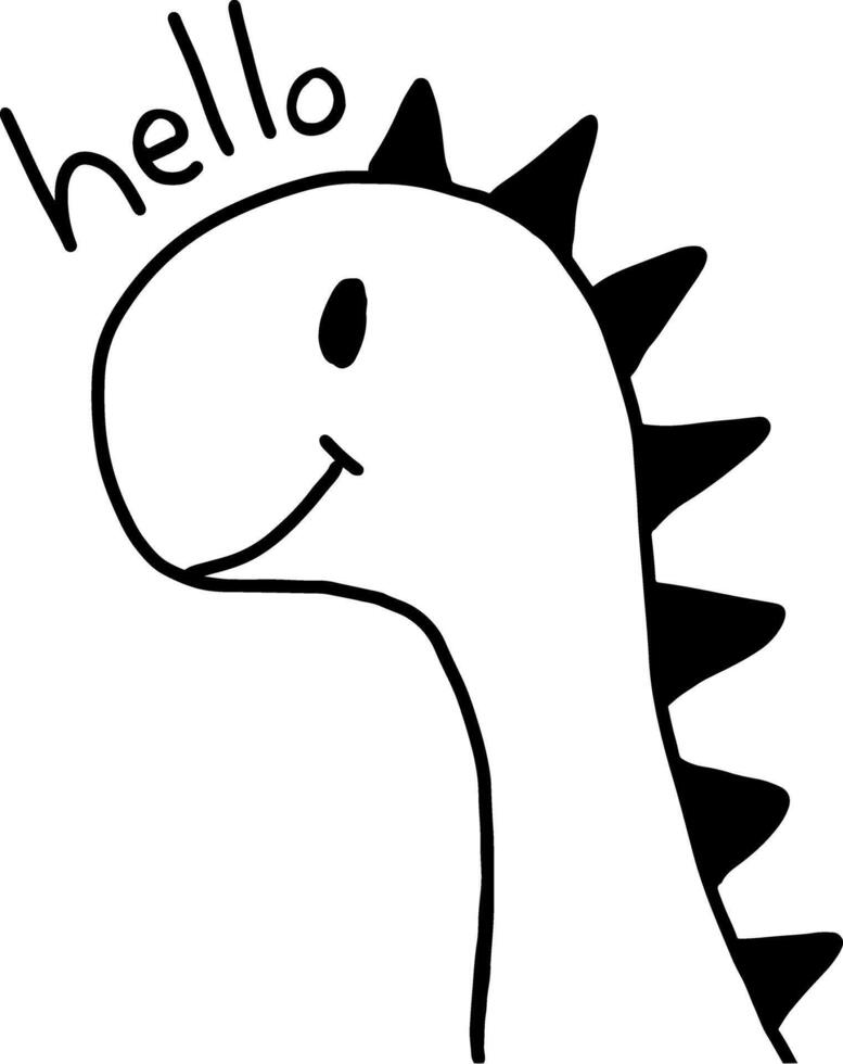 a cartoon cute dinosaur head with spikes on its head illustration vector