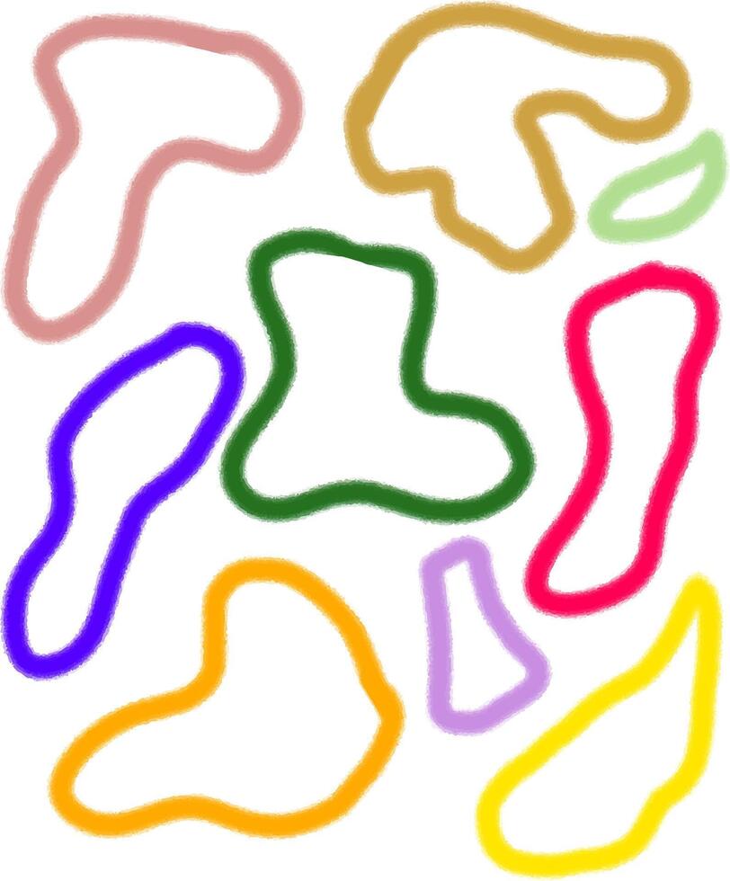 a drawing of a bunch of different colored abstract shapes vector