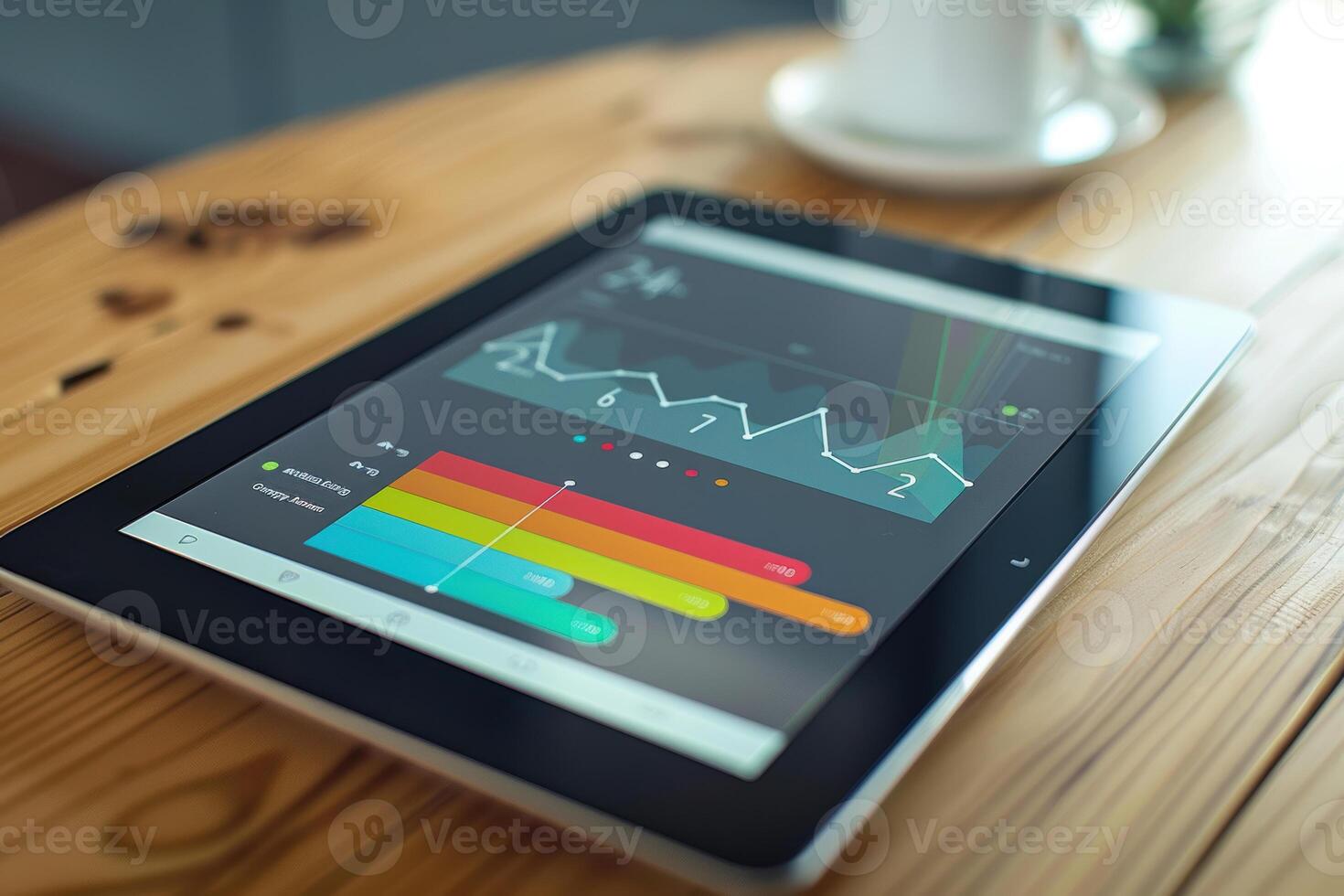 Dynamic Fitness App Displaying Virtual Marathon Progress with Runner Icons on Tablet Screen photo