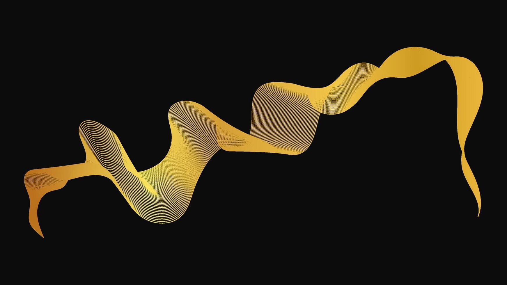 Abstract backdrop with luxury golden waves on dark background. Modern background, wave design. illustration vector