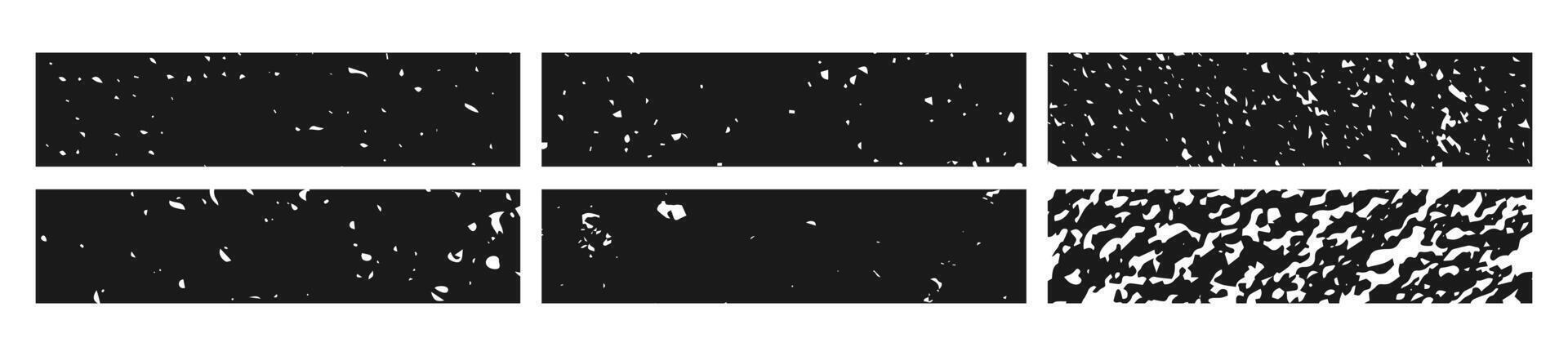 Set of black grunge banner. grainy blanks in rectangle form on white background. illustration vector