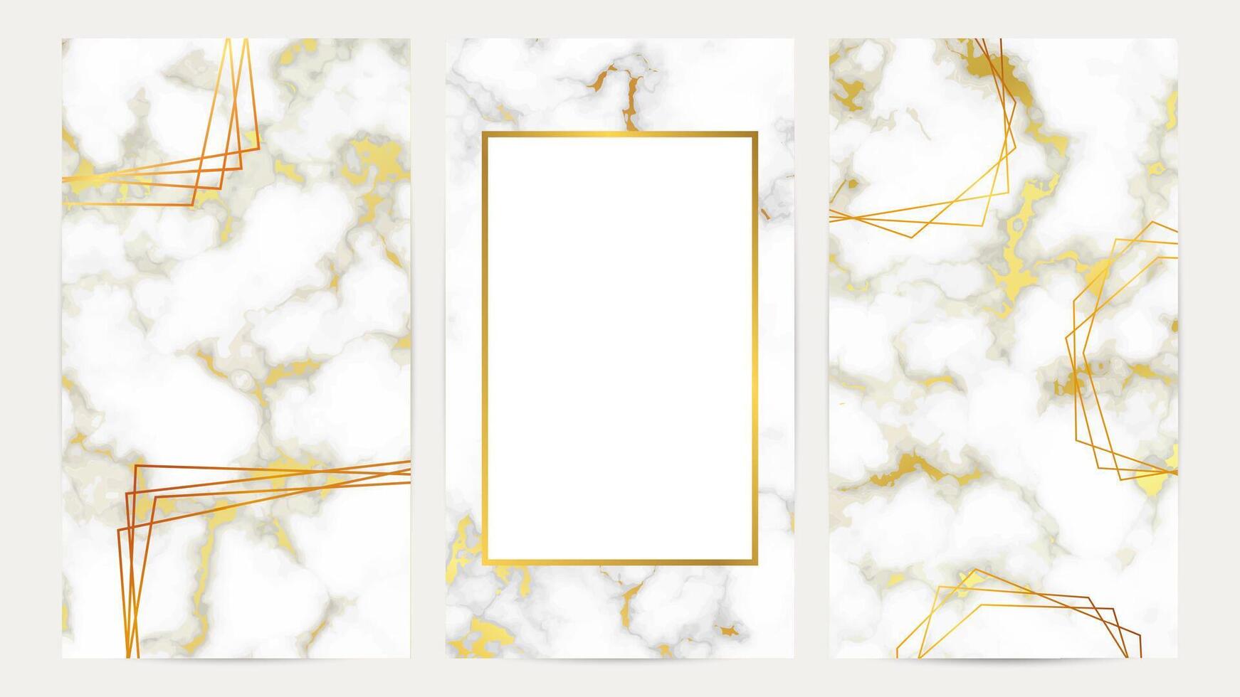 Set of golden geometric frames on texture. Luxury for wedding card, banner, flyer, poster, greeting. illustration vector