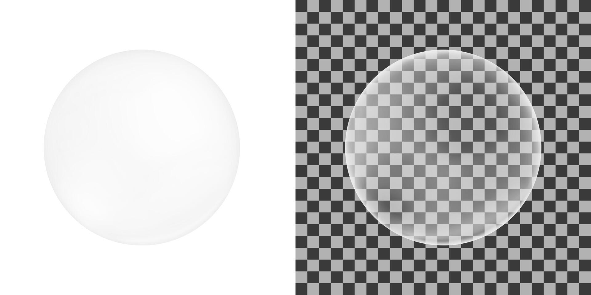 White bubble. Inflated bubble gum shape. Element of soap foam, bath suds, cleanser liquid, sweet carbonated water. realistic illustration vector