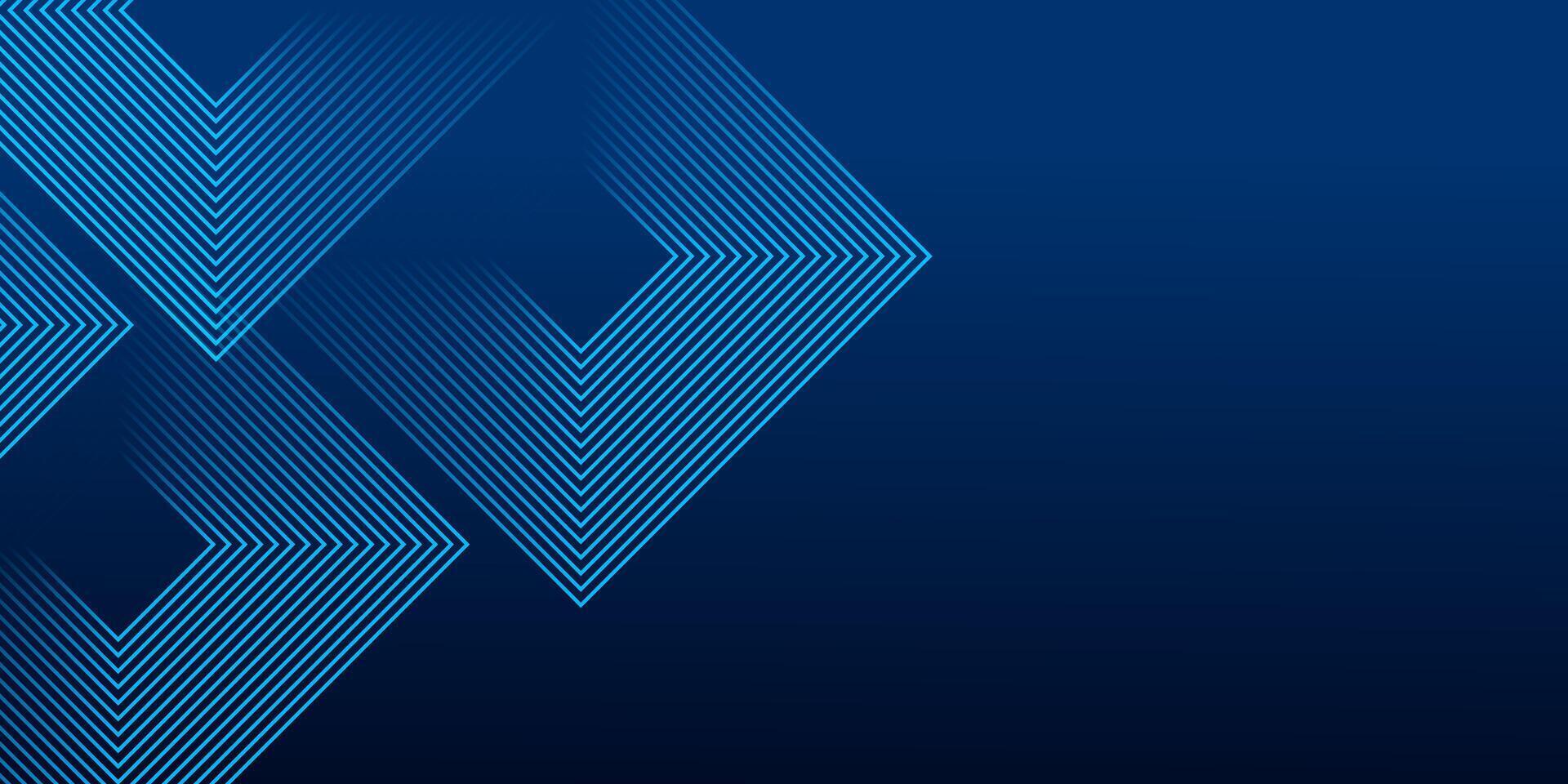 Dark blue square line abstract background. Shiny blue square geometric line with future technology concept. vector