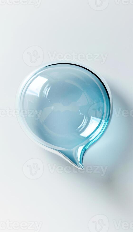 Glossy Water Droplet Speech Bubble for Fresh and Clean Branding Designs photo