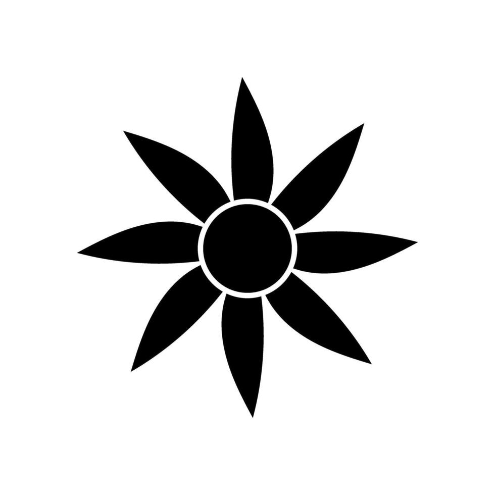 Flower icon over white background, silhouette style, ilustration design vector