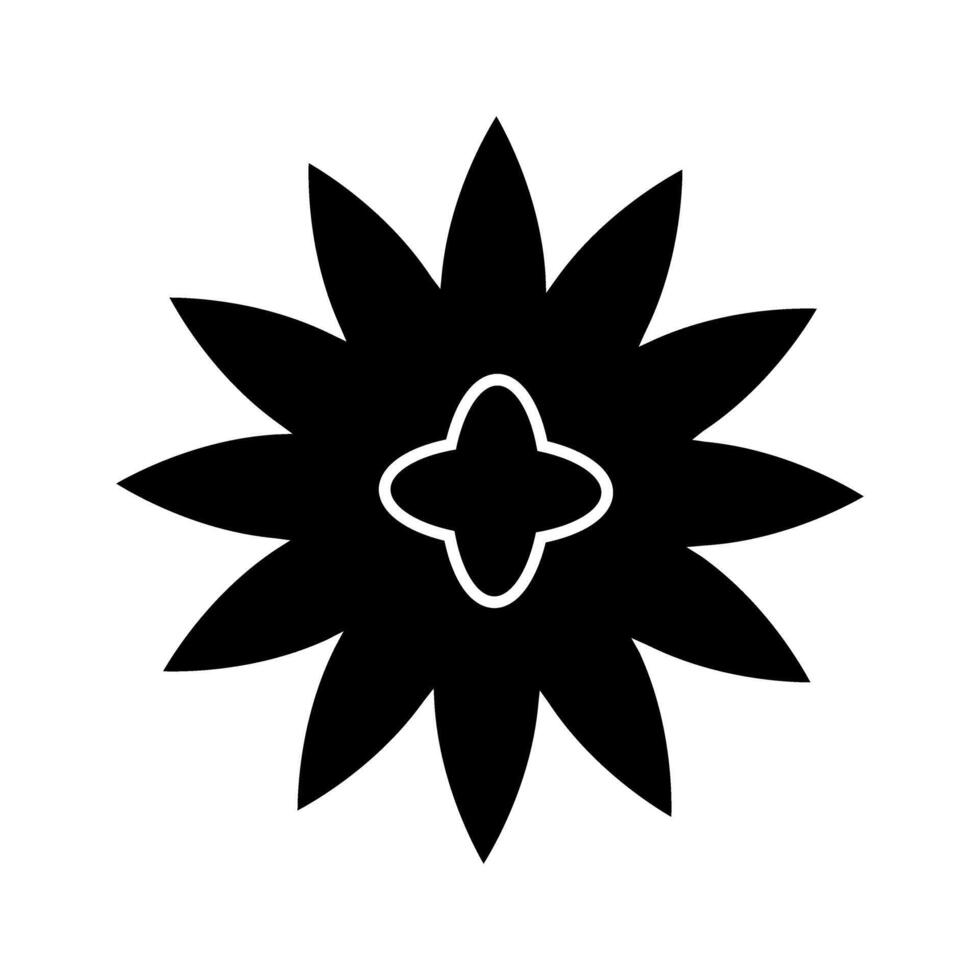 Cute flower decorative isolated icon illustration design black and white vector