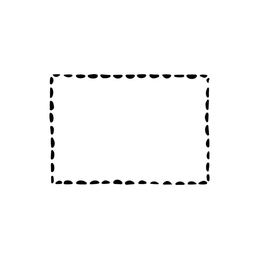 Square frame doodle. Hand drawn illustration. Isolated on white background. vector