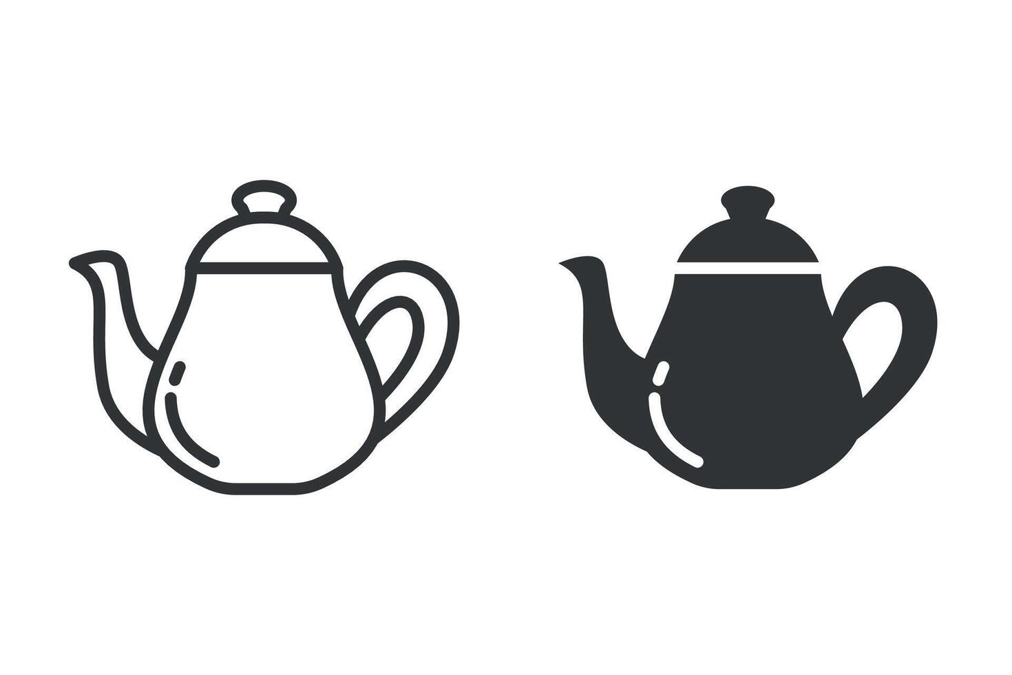 Kettle icon on white background. art image illustration, isolated on white background. vector