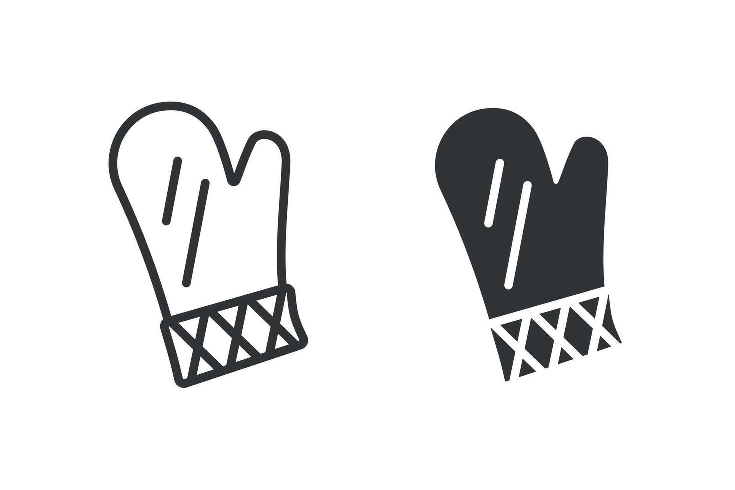 Oven glove icon on white background. art illustration, isolated on white background. vector