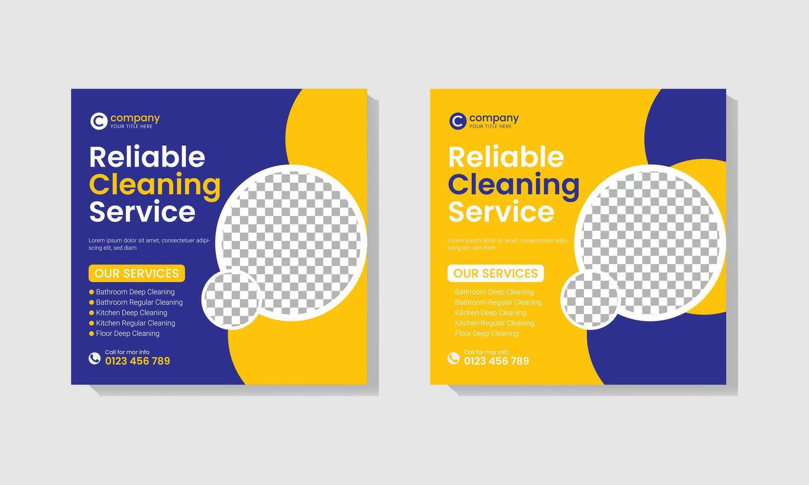 Cleaning Service Social Media Template post vector