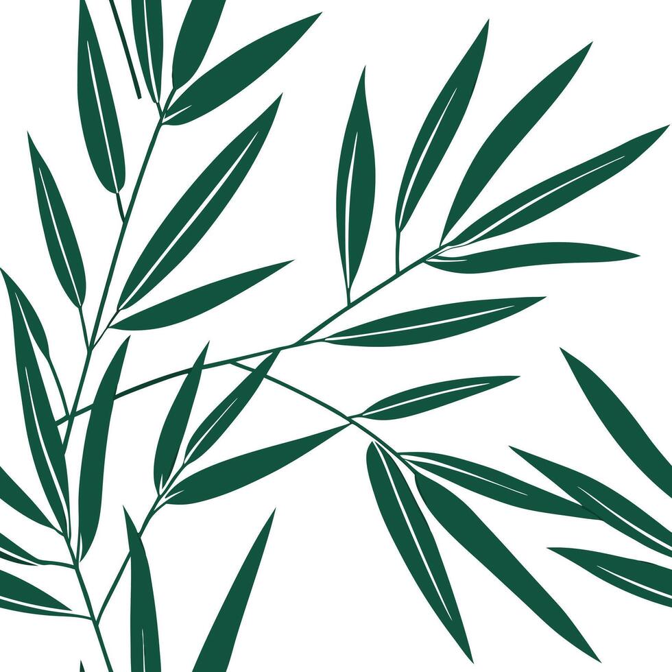 Abstract bamboo leaves seamless tile pattern artistic isolated white background ideal for creative projects posters wallpapers digital media Clean vector