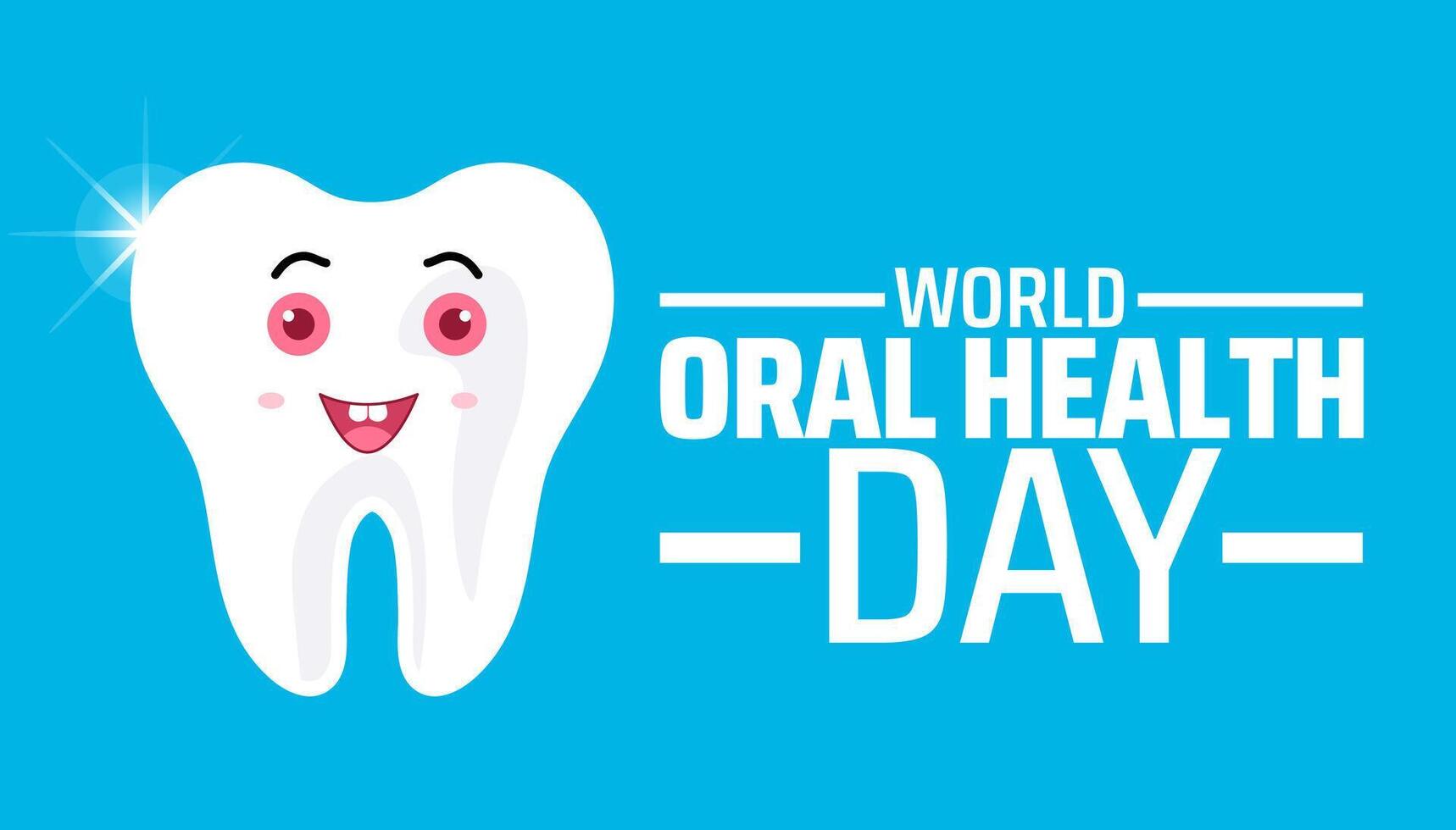 World Oral Health Day tooth background banner or poster design template. observed every year in March. Holiday concept. Use to any Template, card, poster, placard, template. vector