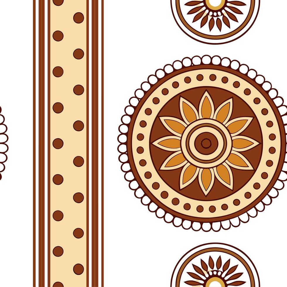 Aboriginal dot art and traditional patterns seamless tile pattern with earthy tones and cultural motifs for authentic decor Clean vector