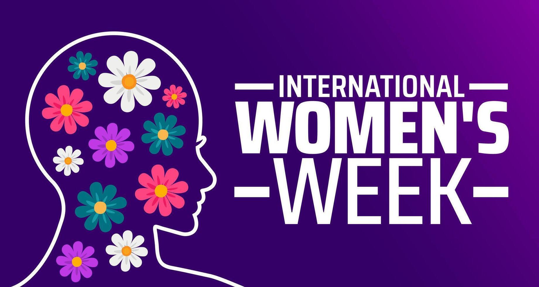 International Women's Week background banner or poster design template. observed every year in March. Holiday concept. Use to any Template, card vector