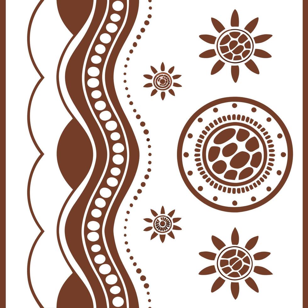 Aboriginal patterns and dot art seamless tile pattern with earthy tones and traditional designs for cultural decor Clean vector
