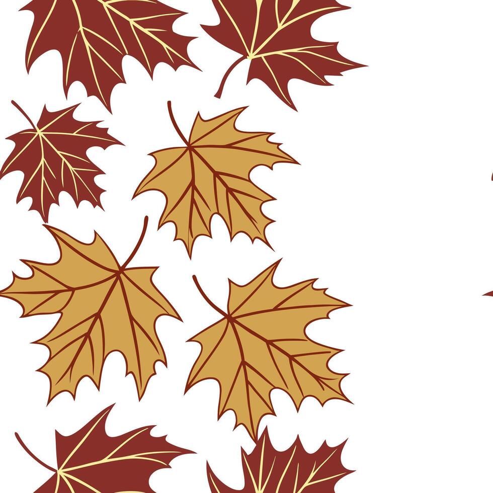 Abstract autumn leaves seamless pattern with geometric leaf shapes and earthy tones for modern fall designs Clean Set 2 vector