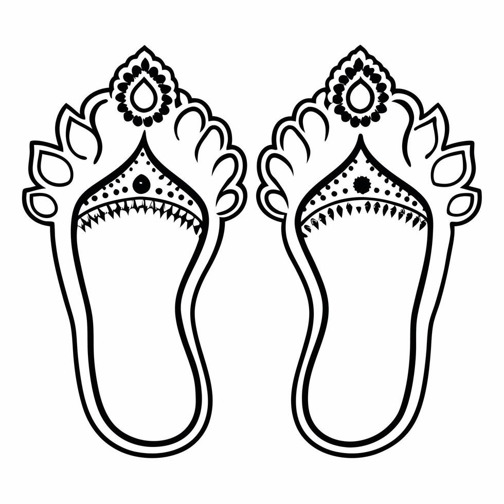 Abstract Diwali Lakshmi footprint with glowing accents isolated on a white background Clean vector