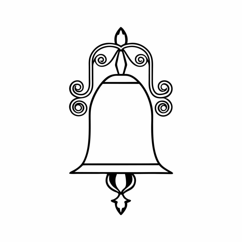 Abstract Diwali temple bell with glowing swirls isolated on a white background Clean vector