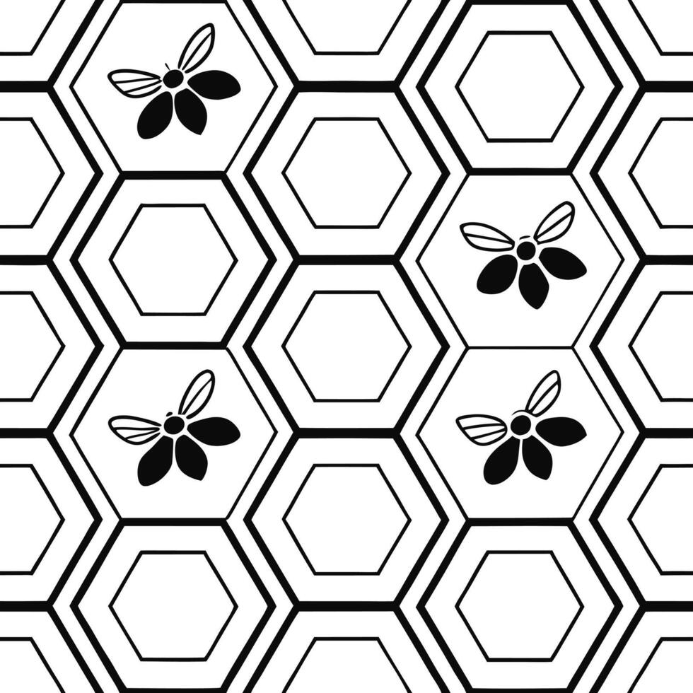 Abstract honeycomb seamless tile pattern edgy isolated white background great for contemporary product packaging brand identity Clean vector