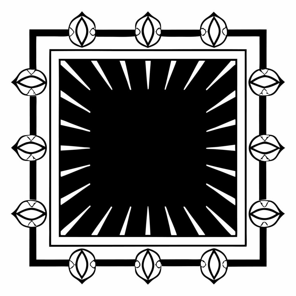 Abstract Lantern and Rangoli Lines Border Clean vector